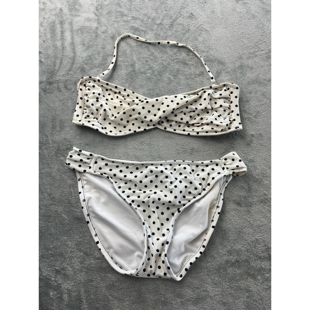 Y2K Black & White Polk a Dot Lg Bikini Strapless Bandeau Mossimo Deadstock 2010
